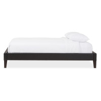 Baxton Studio BBT6598-Black-Full Lancashire Leather Upholstered Full Size Bed Frame with Tapered Legs